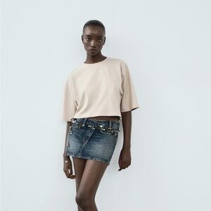 Zara 100% Cotton Cropped Top